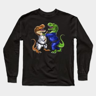 T-Rex Dinosaur Jiu-Jitsu Wrestlers Long Sleeve T-Shirt